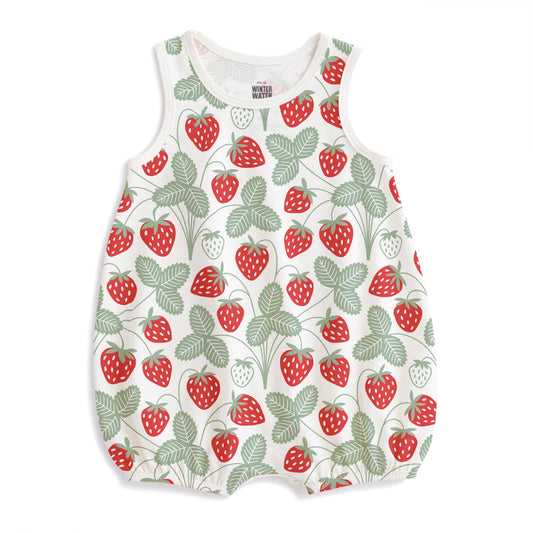 Bubble Romper in Strawberries