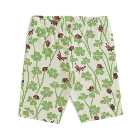 Bike Shorts in Clover & Ladybugs Green