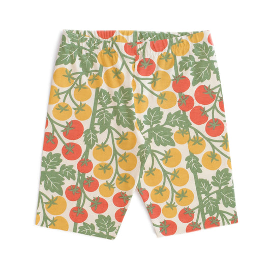 Bike Shorts in Tomato Vines Red & Yellow