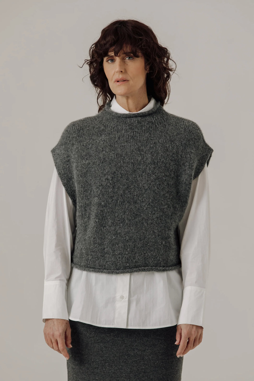 Bare Knitwear | Iris Vest in Stone