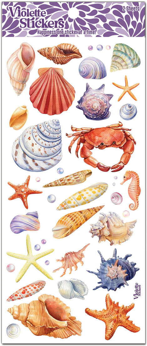 Violette Stickers | Seashells & Crabs