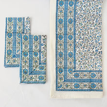 Load image into Gallery viewer, Blockprint Tablecloth | Blue Cornwall
