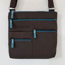 Load image into Gallery viewer, Highway | Nico Multi-Pocket Cross Body Shoulder Bag in Chocolate x Azure | Small

