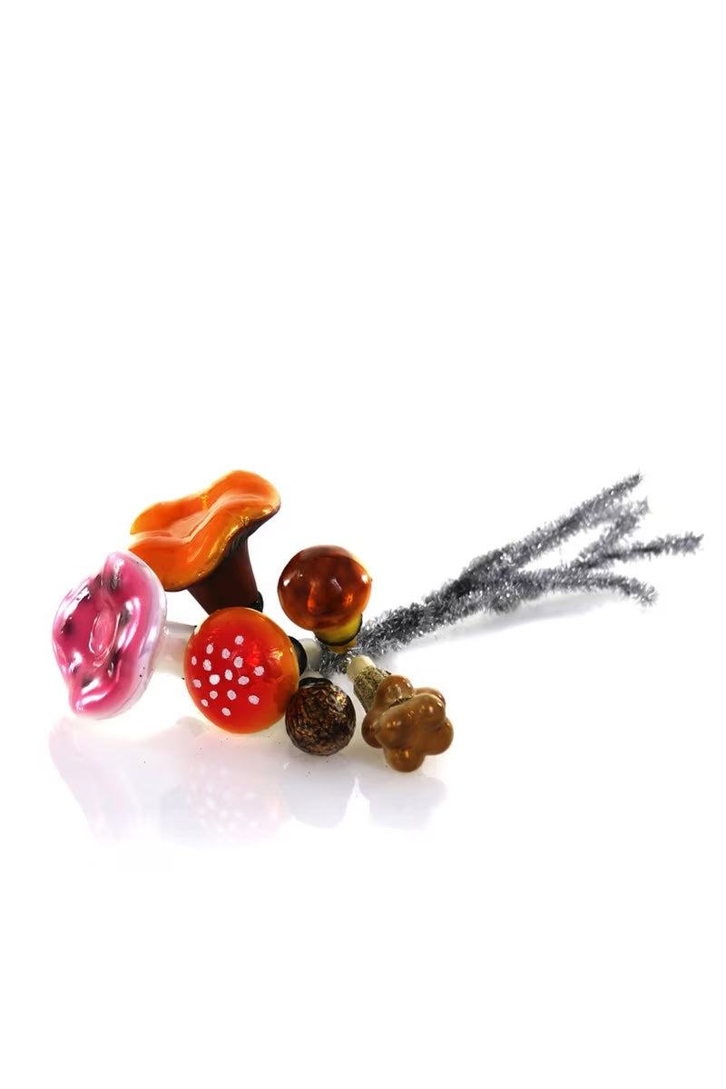Assorted Woodland Mushroom Ornaments on Pipe Cleaners