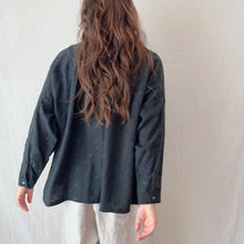 Load image into Gallery viewer, Ichi Antiquités | Azumadaki Ramie Flocky Polka Dot Shirt in Black
