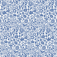Load image into Gallery viewer, Winter Water Factory | Dutch Floral French Terry Blanket in Delft Blue
