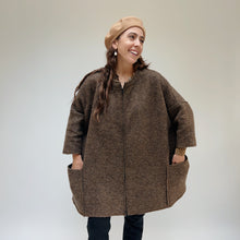 Load image into Gallery viewer, Cut Loose | One Size Boiled Wool Zip Jacket in Saddle
