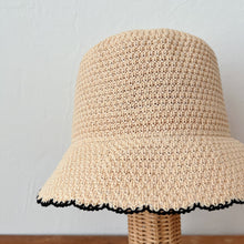 Load image into Gallery viewer, Knit Paper Bucket Hat in Beige
