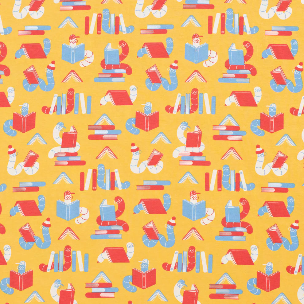 Winter Water Factory | Lausanne Baby Dress in Yellow Bookworms