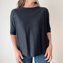 Load image into Gallery viewer, Cut Loose | Elbow Sleeve Top in Black
