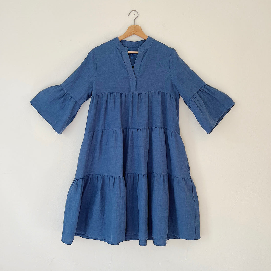 Yuvita | Tiered Babydoll Dress in French Navy