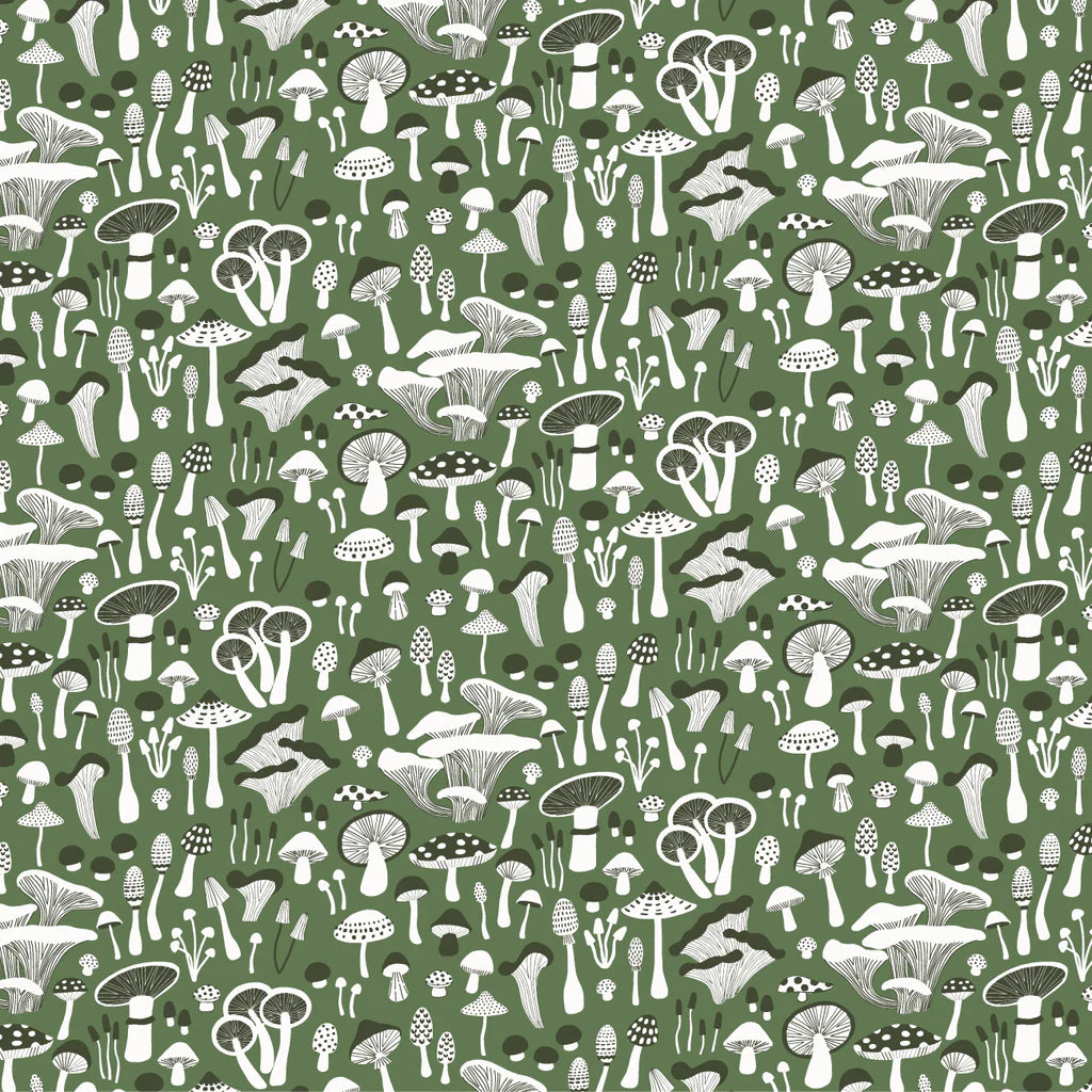 Terry Shorts in Green Fungi Print