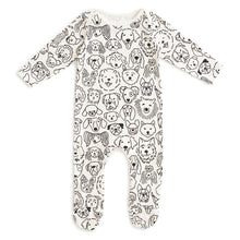 Load image into Gallery viewer, Winter Water Factory | Footed Romper in Dogs Black
