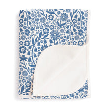 Load image into Gallery viewer, Winter Water Factory | Dutch Floral French Terry Blanket in Delft Blue
