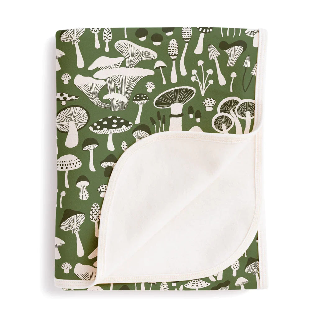 Winter Water Factory | French Terry Blanket in Green Fungi Print