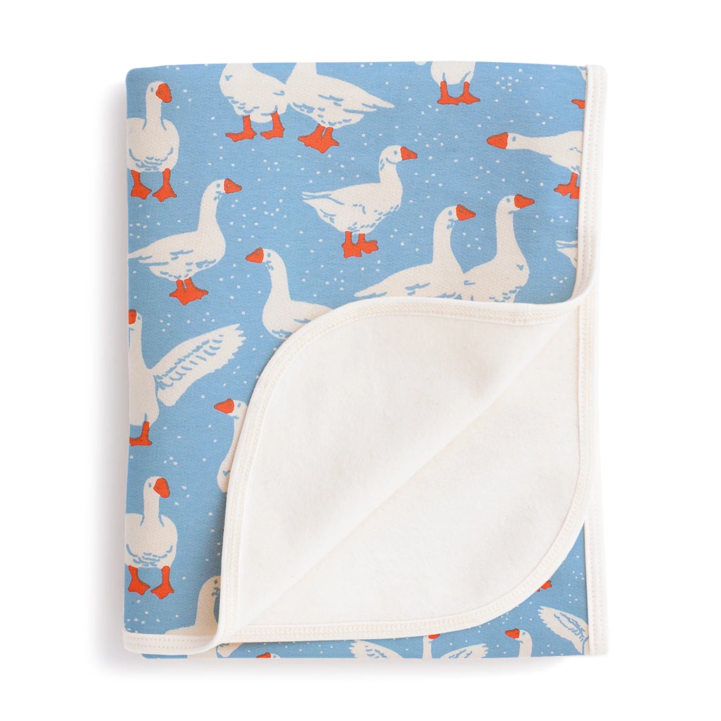 French Terry Blanket in Silly Geese Blue
