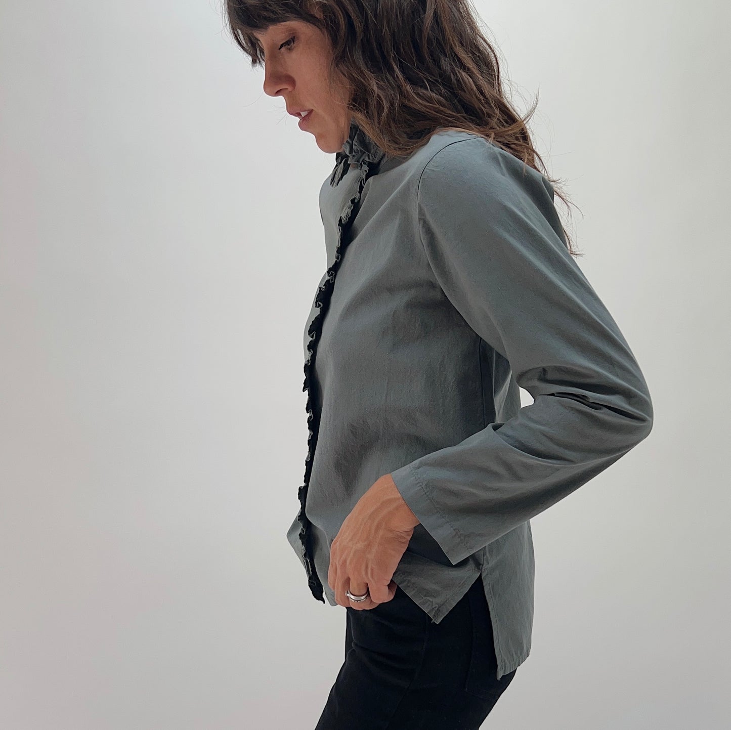 Eleven Stitch | Blossom Collar Shirt in Denim