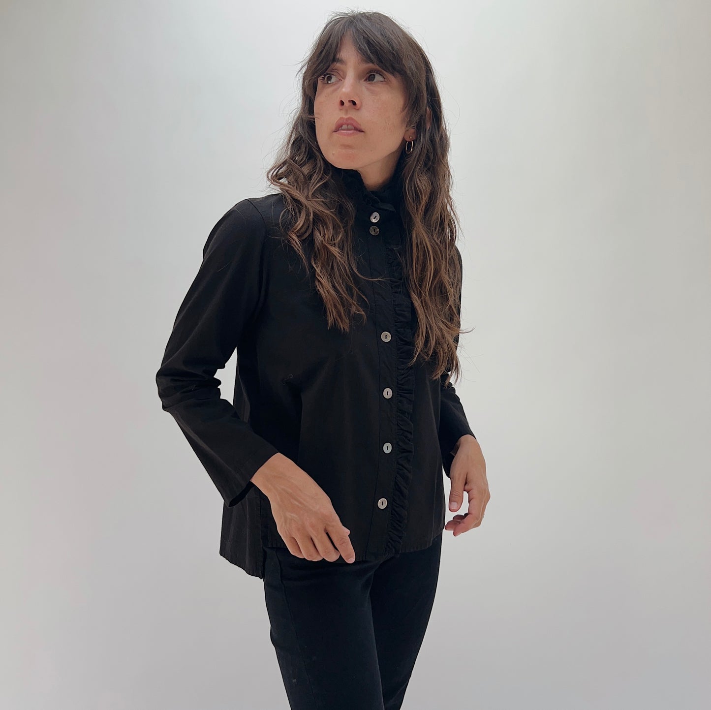Blossom Collar Shirt in Black