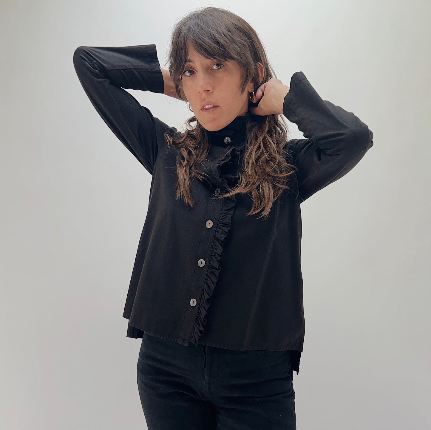 Blossom Collar Shirt in Black