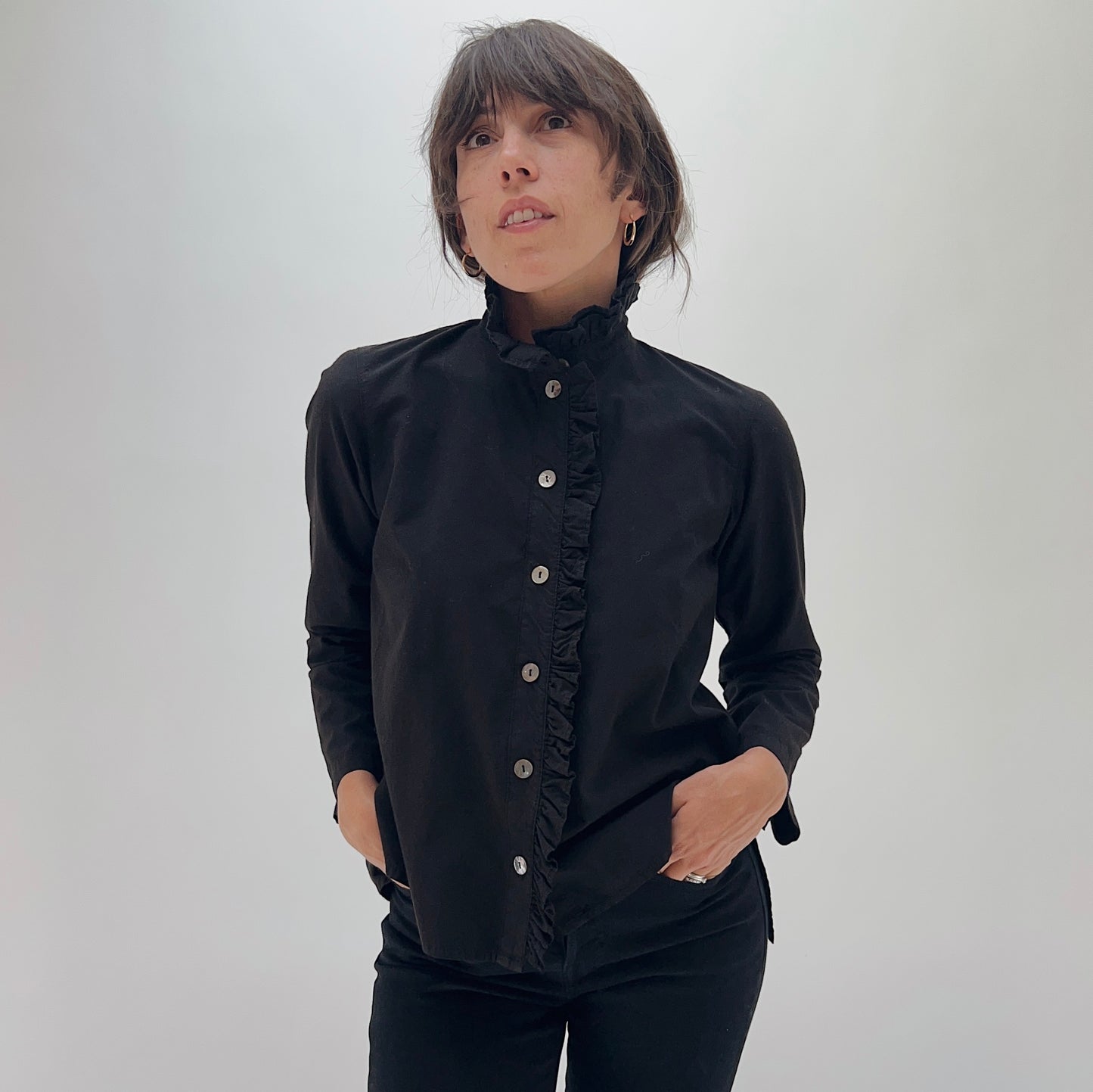 Blossom Collar Shirt in Black