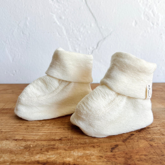 Merino Wool Footie in Raw White