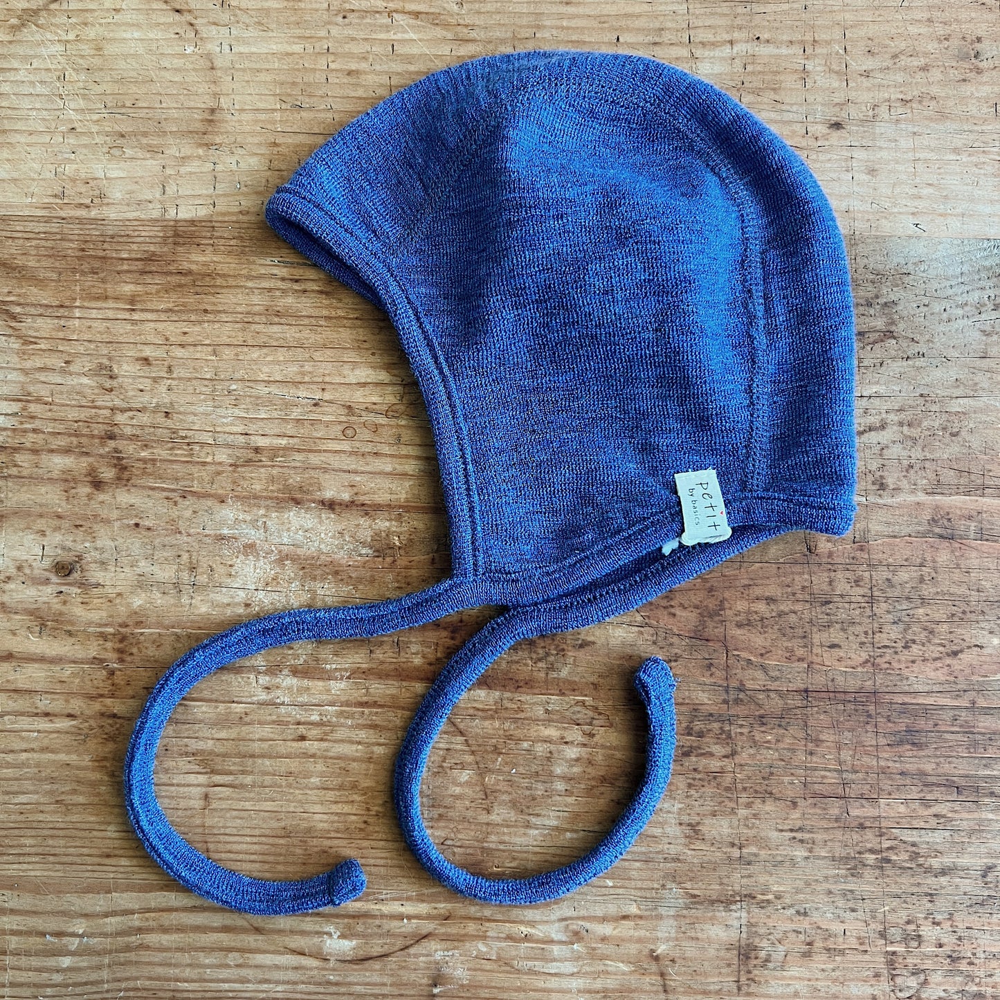 Merino Wool Pilot Cap in Indigo Melange