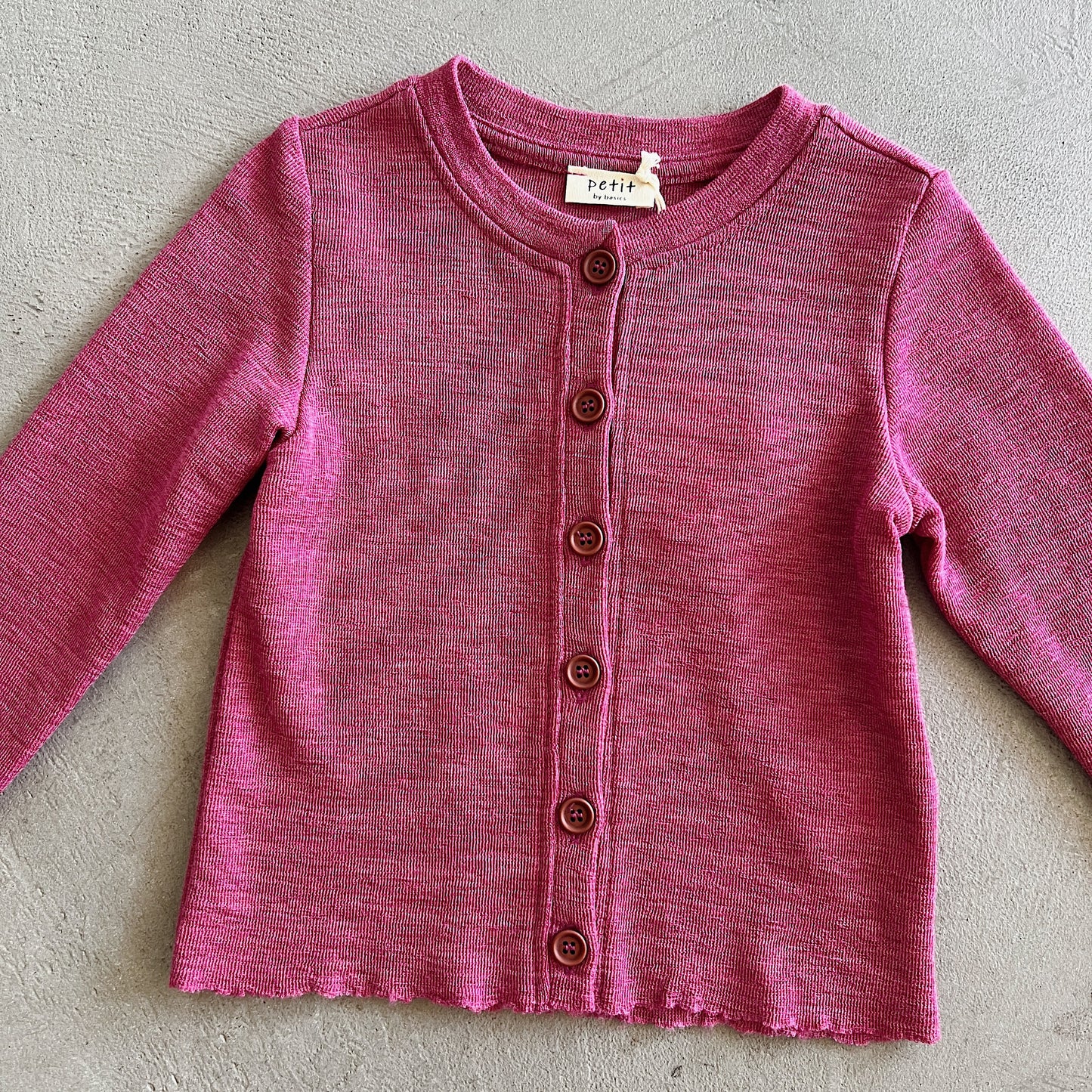 Merino Wool Cardigan in Camelia Melange