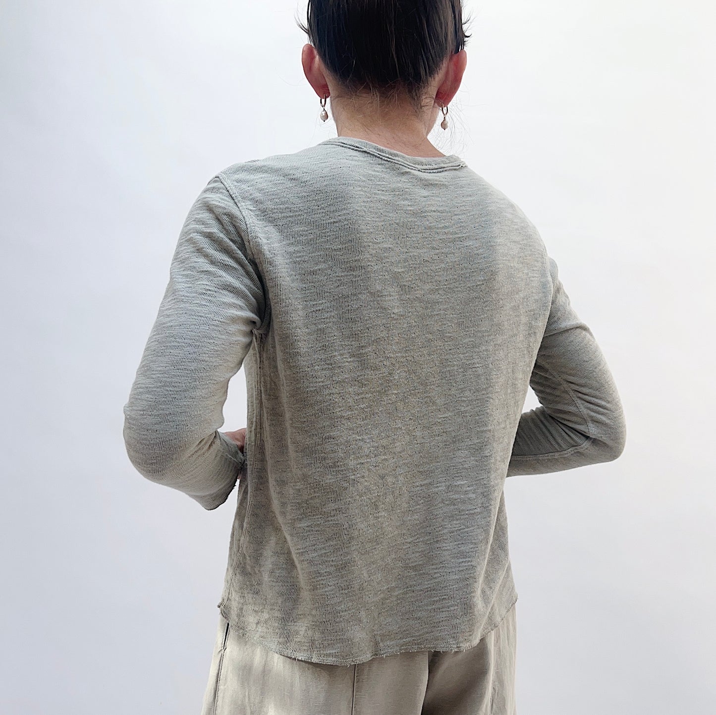 Crop Double Cotton Tee in Artichoke