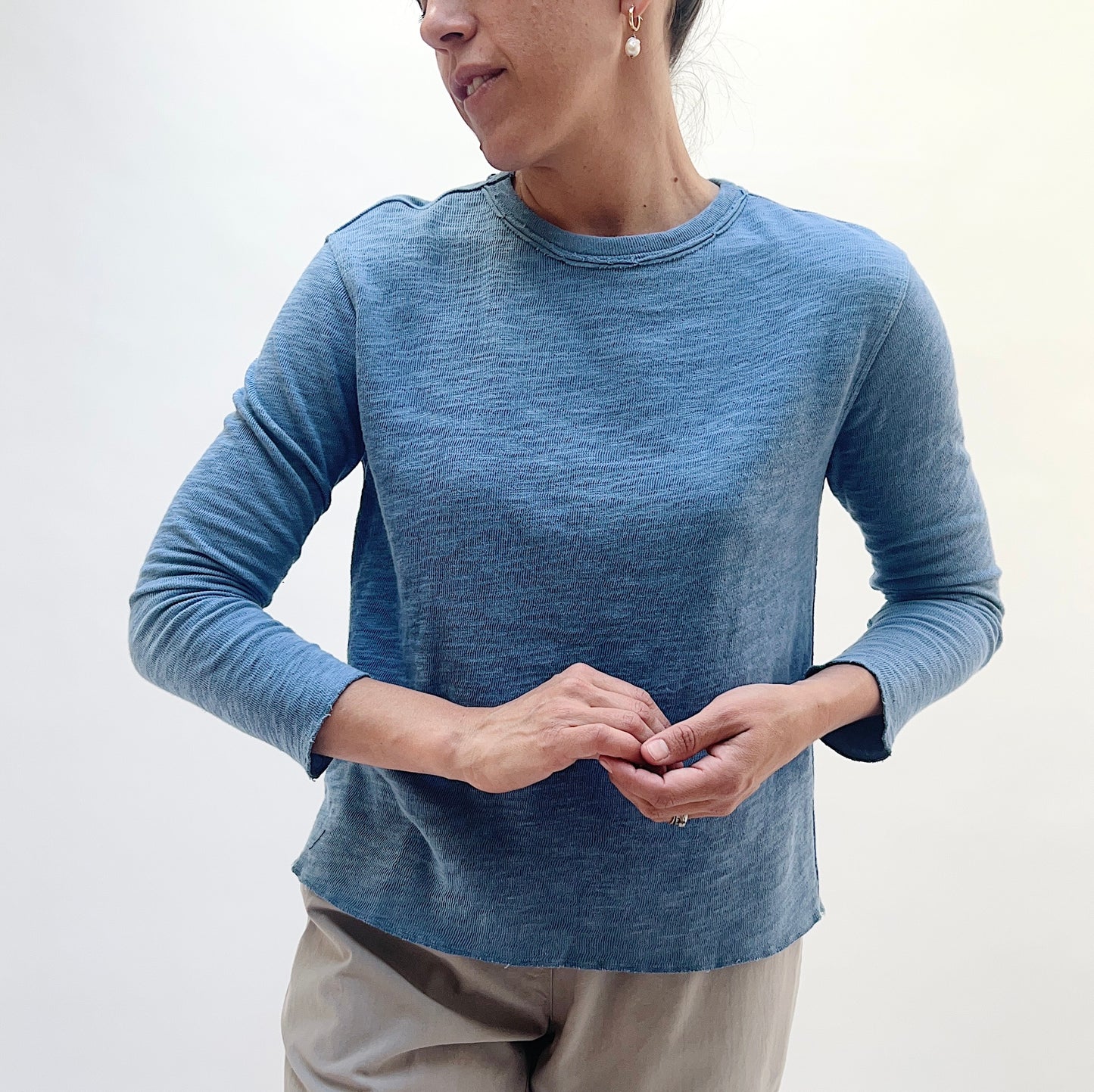 Crop Double Cotton Tee in Reflection