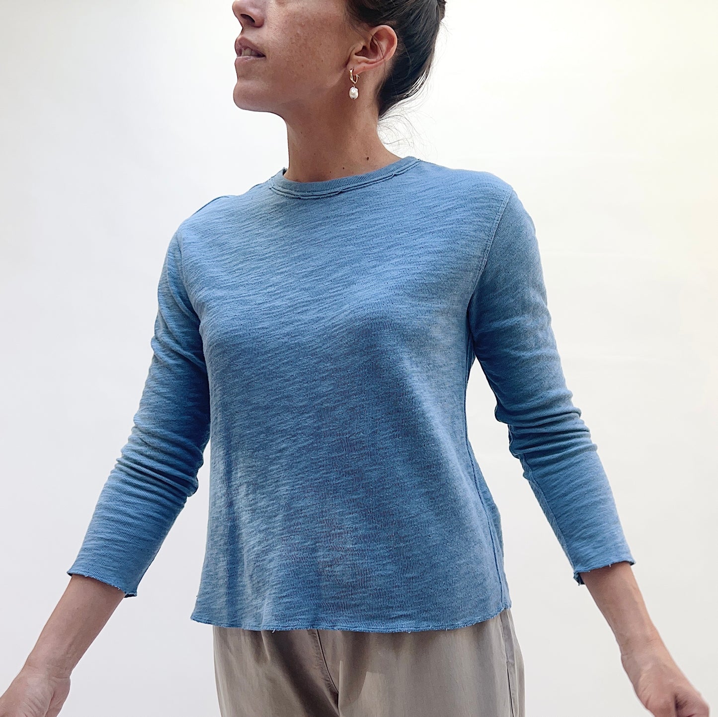 Crop Double Cotton Tee in Reflection