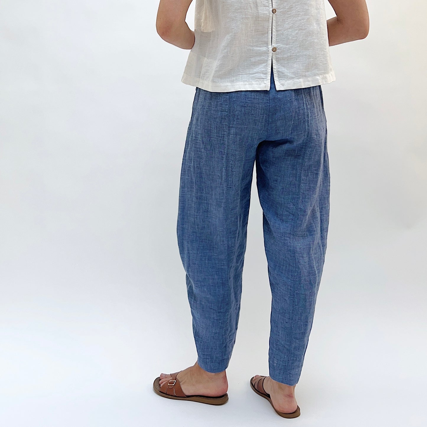 Seamed Taper Pant in Blue Melange