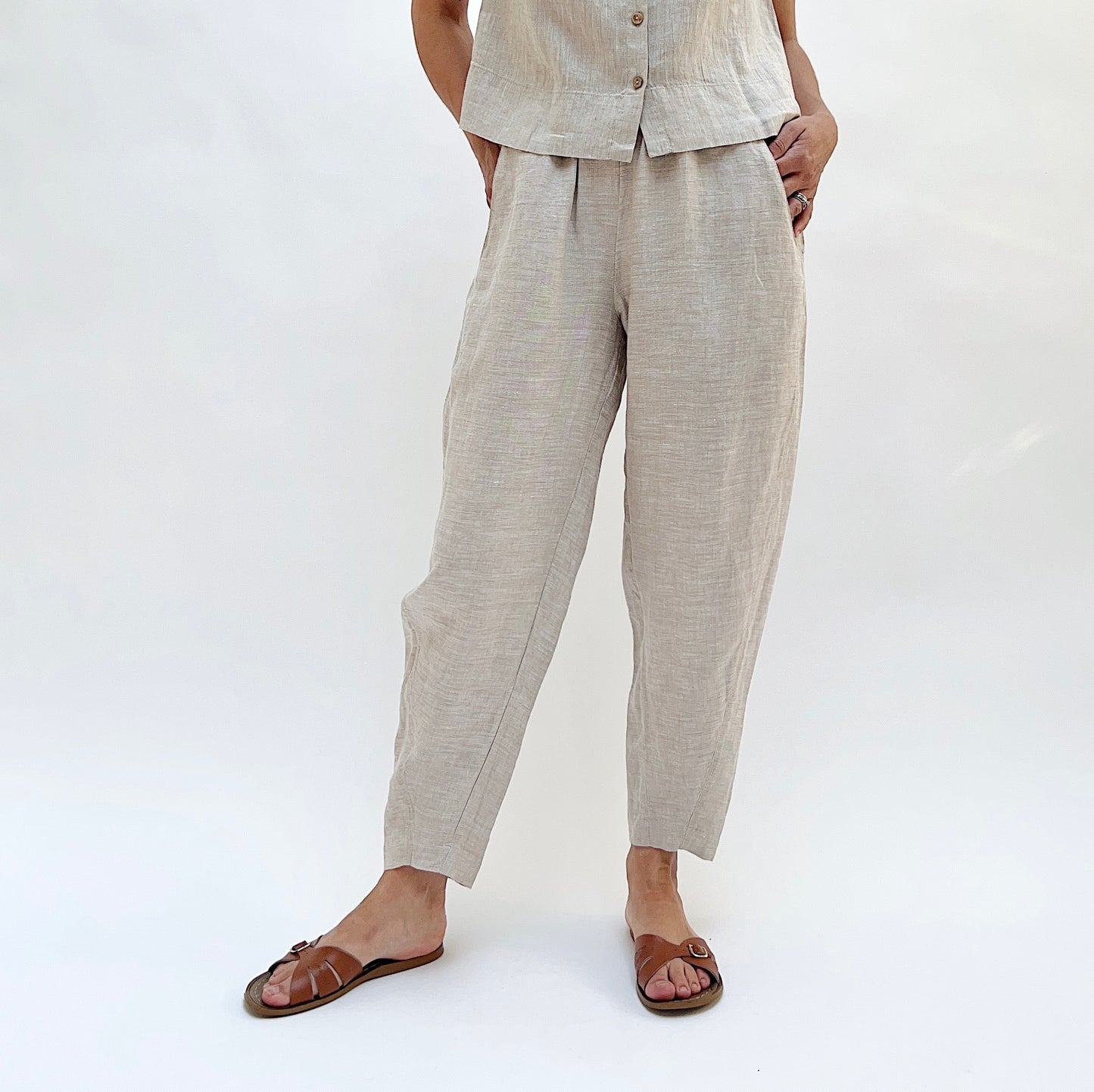 Seamed Taper Pant in Oatmeal