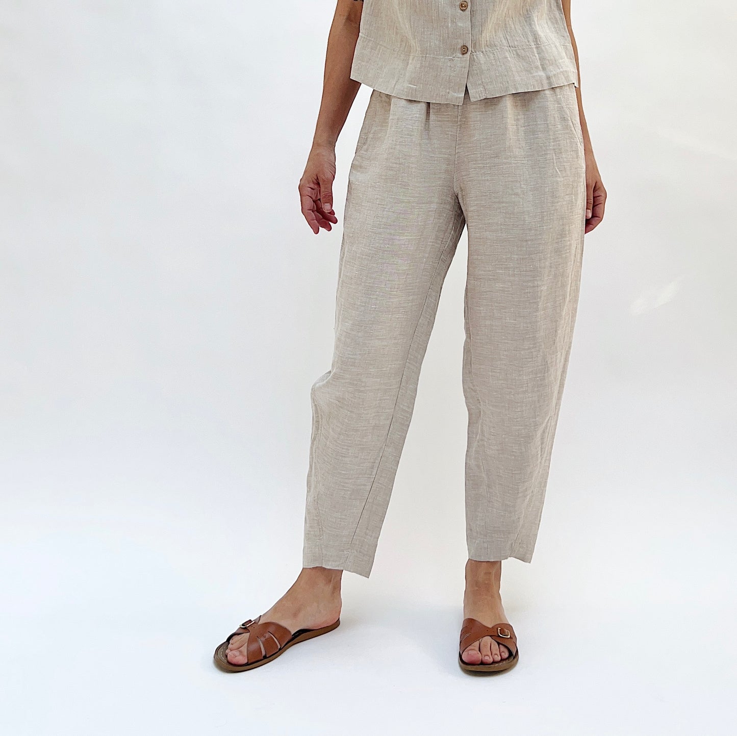 Seamed Taper Pant in Oatmeal