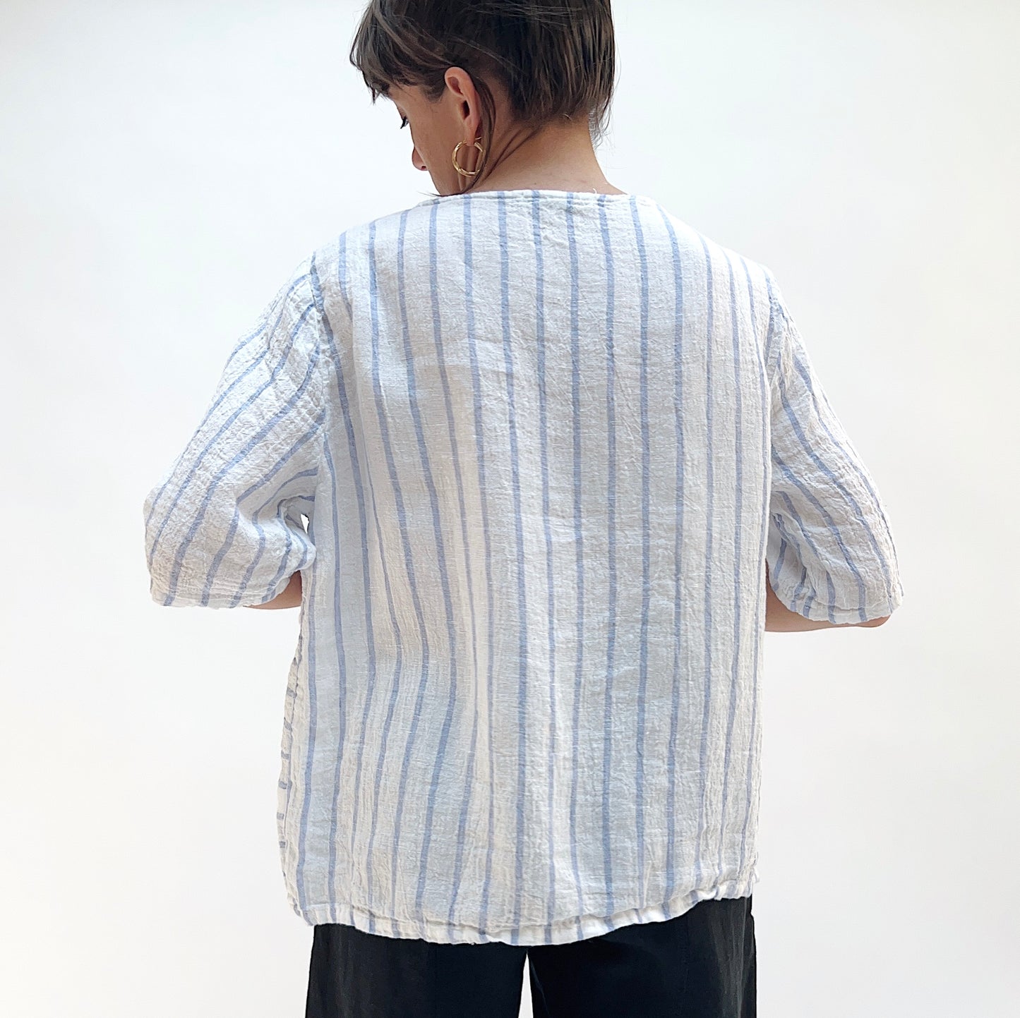 Seamed Boxy Striped Top in Laundered