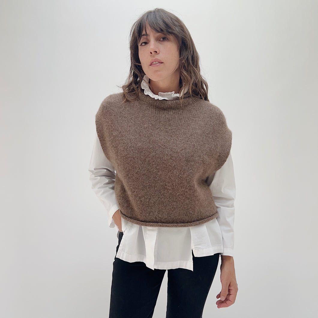 Bare Knitwear | Iris Vest in Saddle