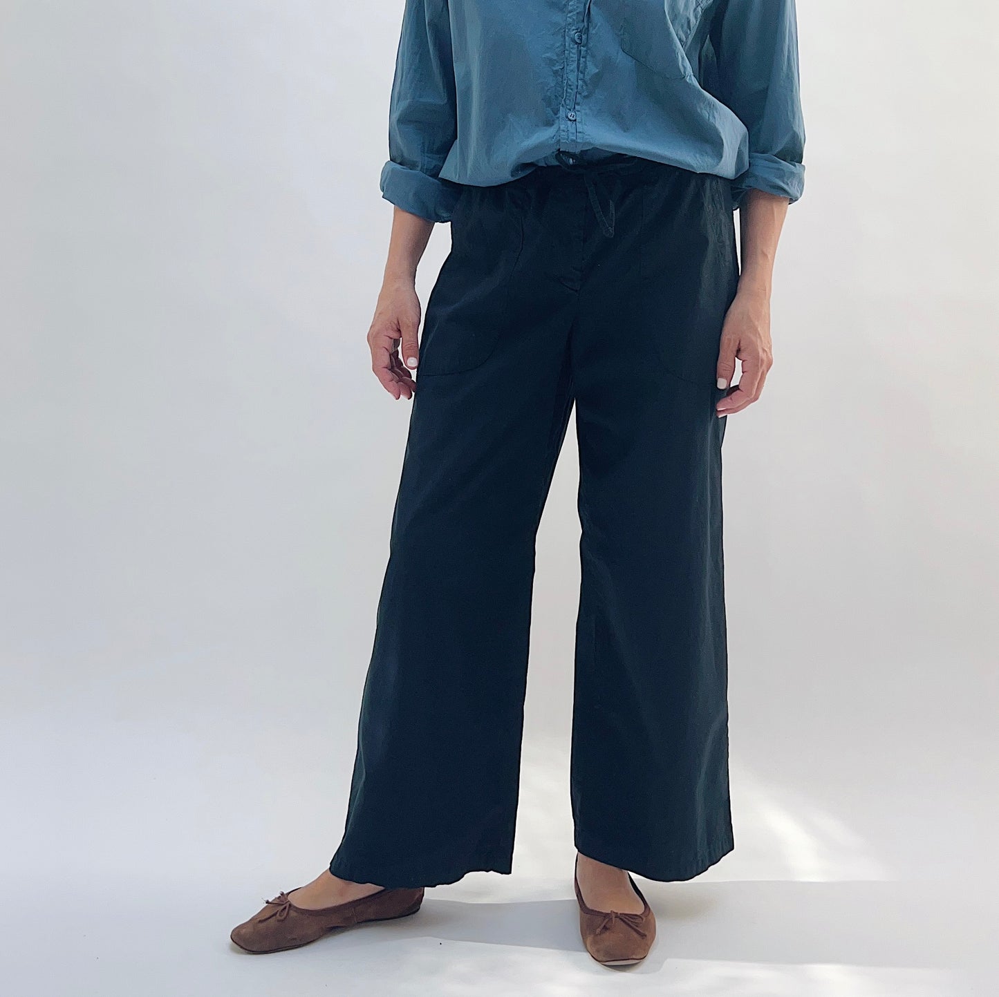 Poplin Sailor Pant in Ink