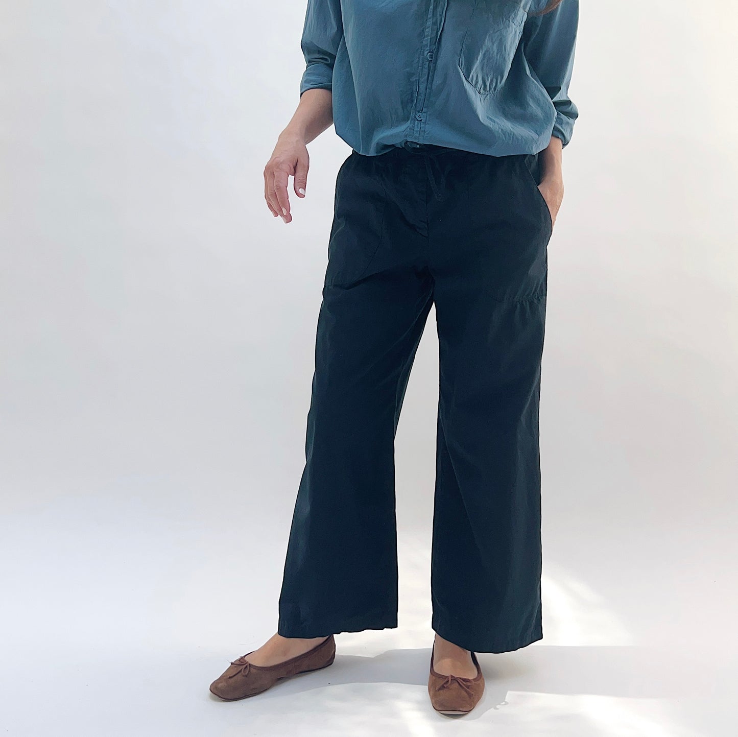 Poplin Sailor Pant in Ink