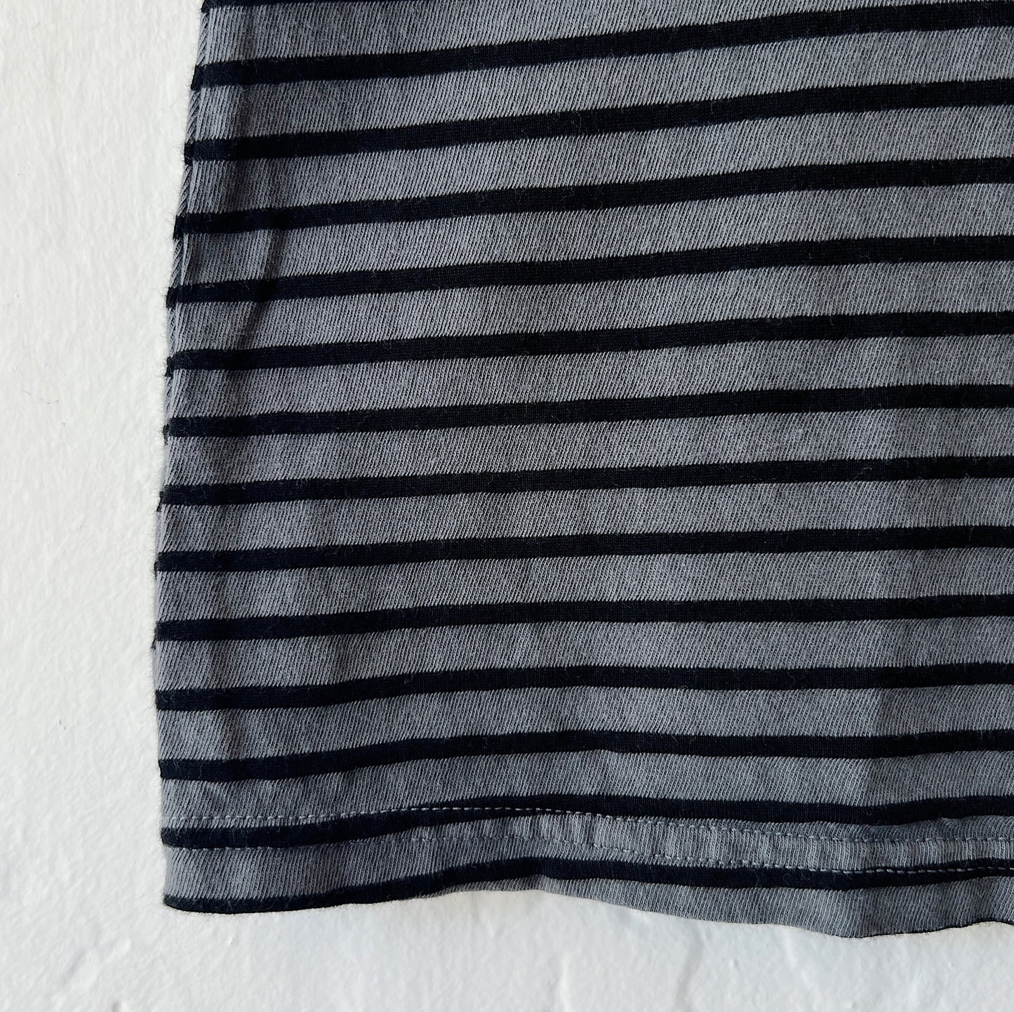 3/4 Sleeve Boatneck Tee Shirt in Anthracite Stripes