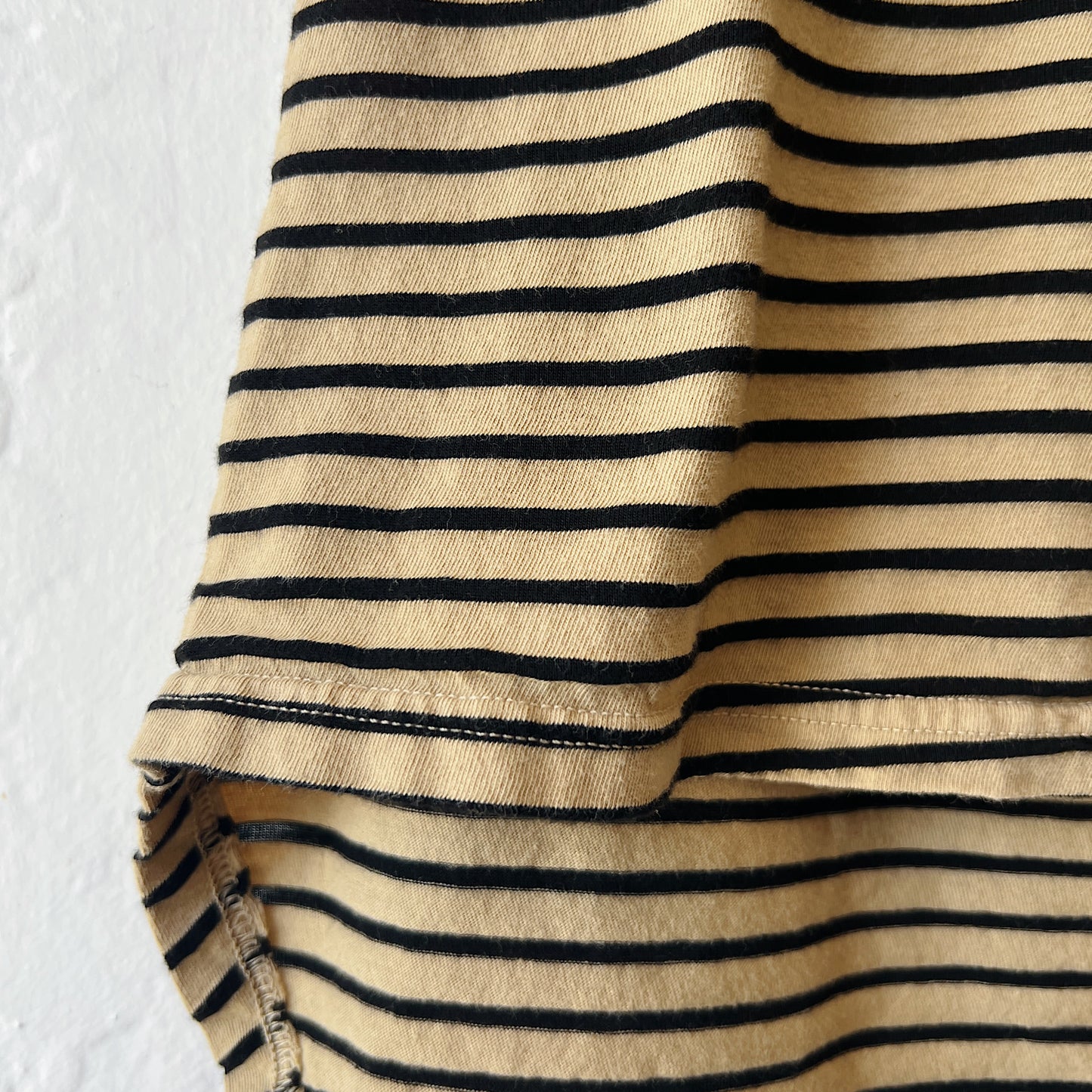 High Low Long Sleeve Shirt in Bark Stripes