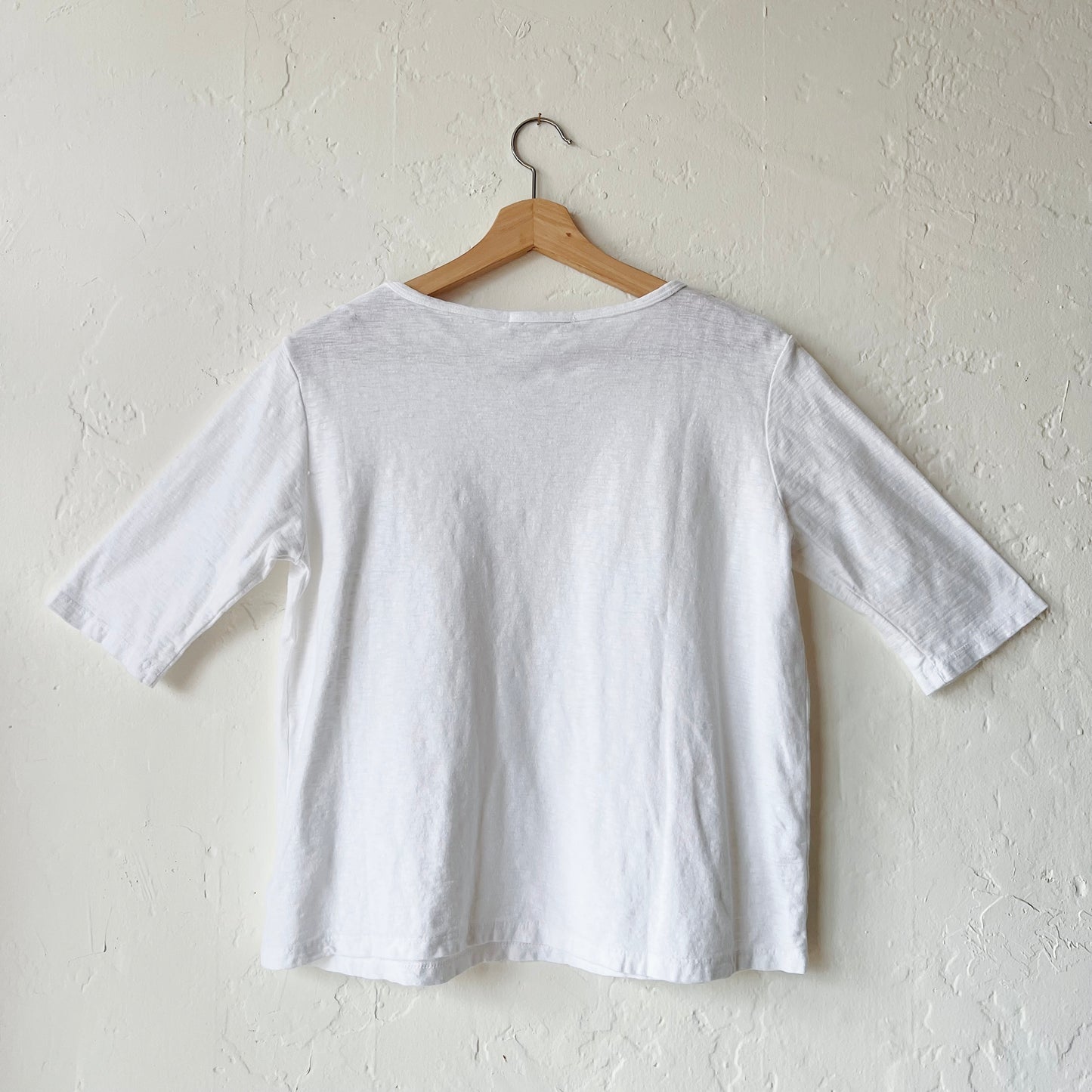 Elbow Sleeve Top in White