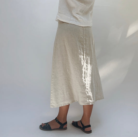 A-Line Linen Skirt in Jicama
