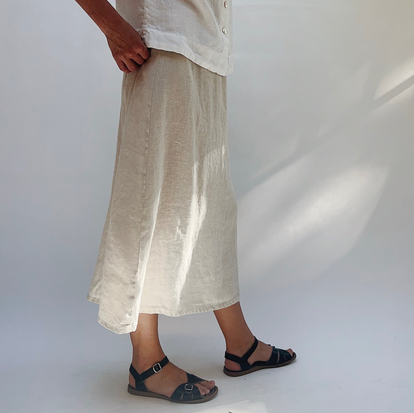 A-Line Linen Skirt in Jicama