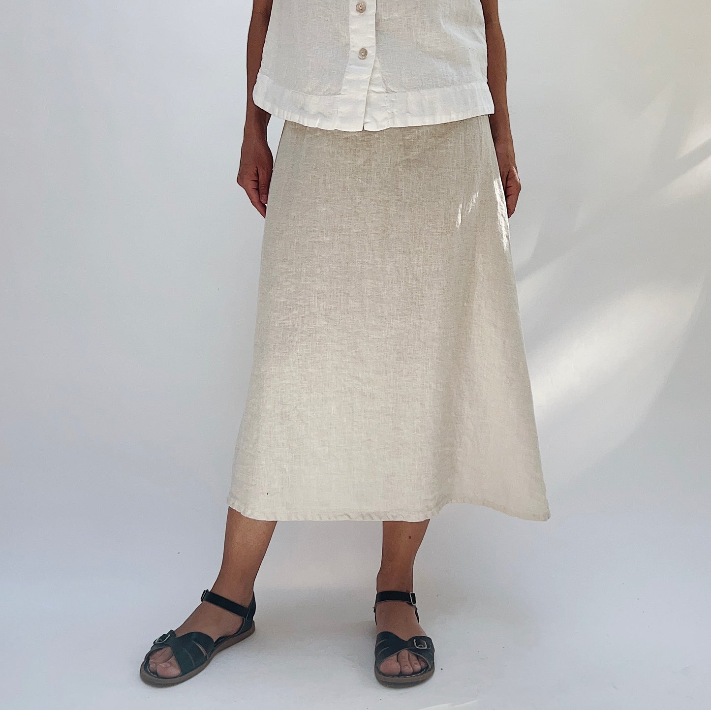 A-Line Linen Skirt in Jicama