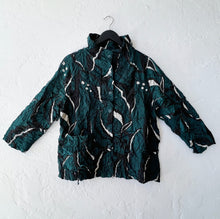 Load image into Gallery viewer, Olivia by Habitat | Crush Travel Leaves Cinched Pocket Top in Marine

