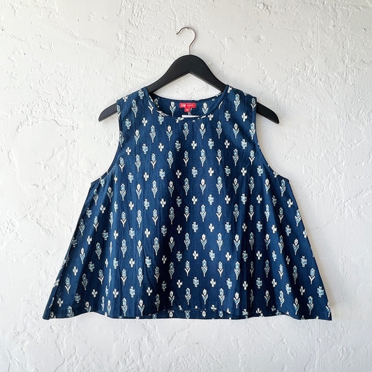 Suri A-Line Tank in Blue Flowers