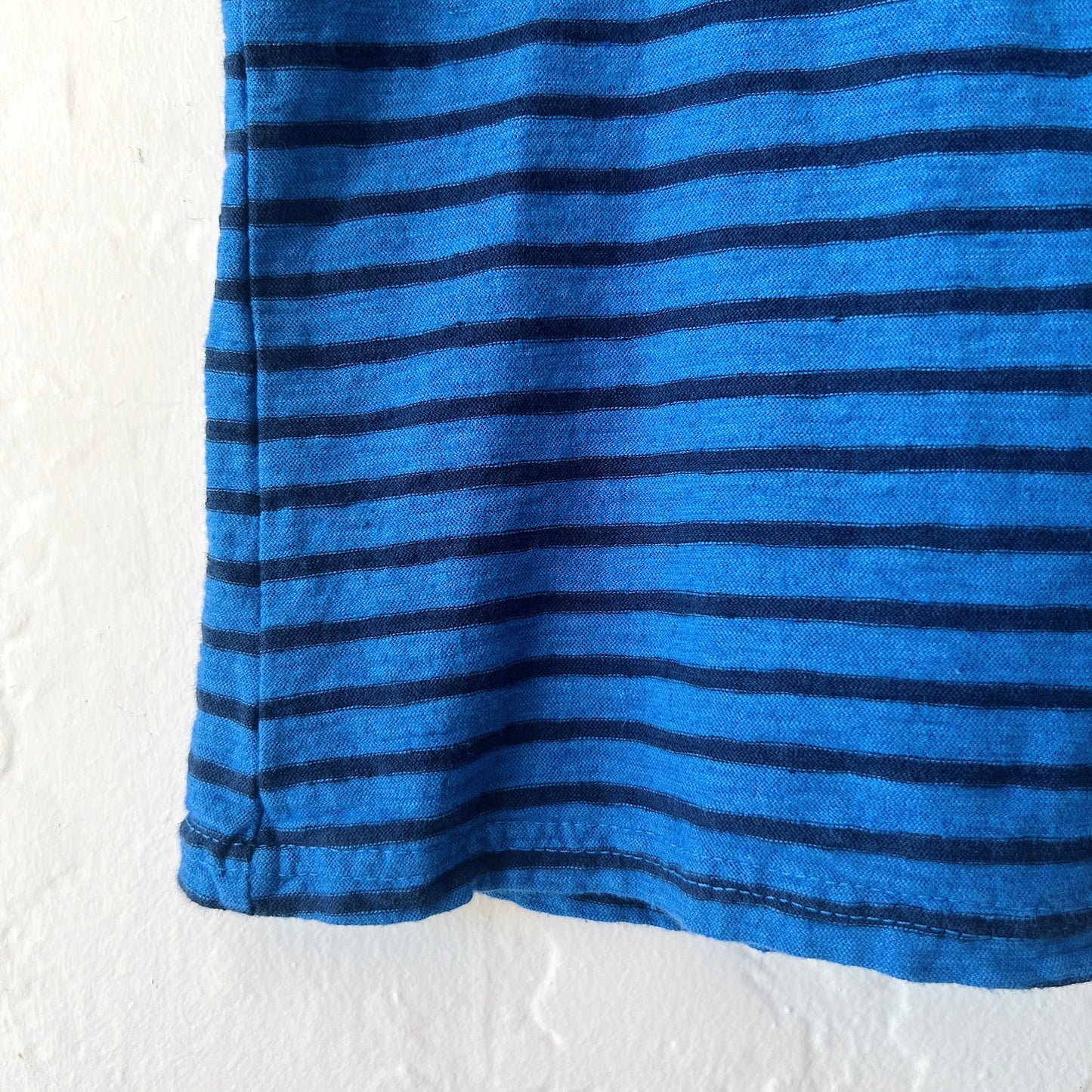 3/4 Sleeve Boatneck Top in Vivid Blue & Navy Stripe