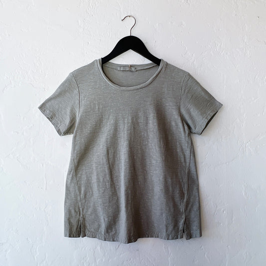 Short Sleeve Cropped Tee in Balsam Green