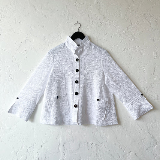 Pucker Weave Perfect Shirt in White