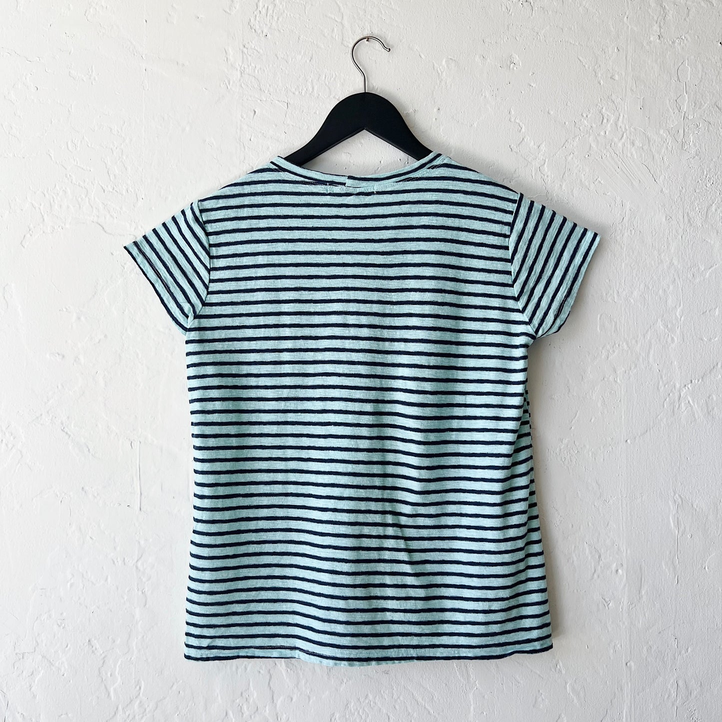 Easy Tee with Pocket in Fountain & Navy Stripe