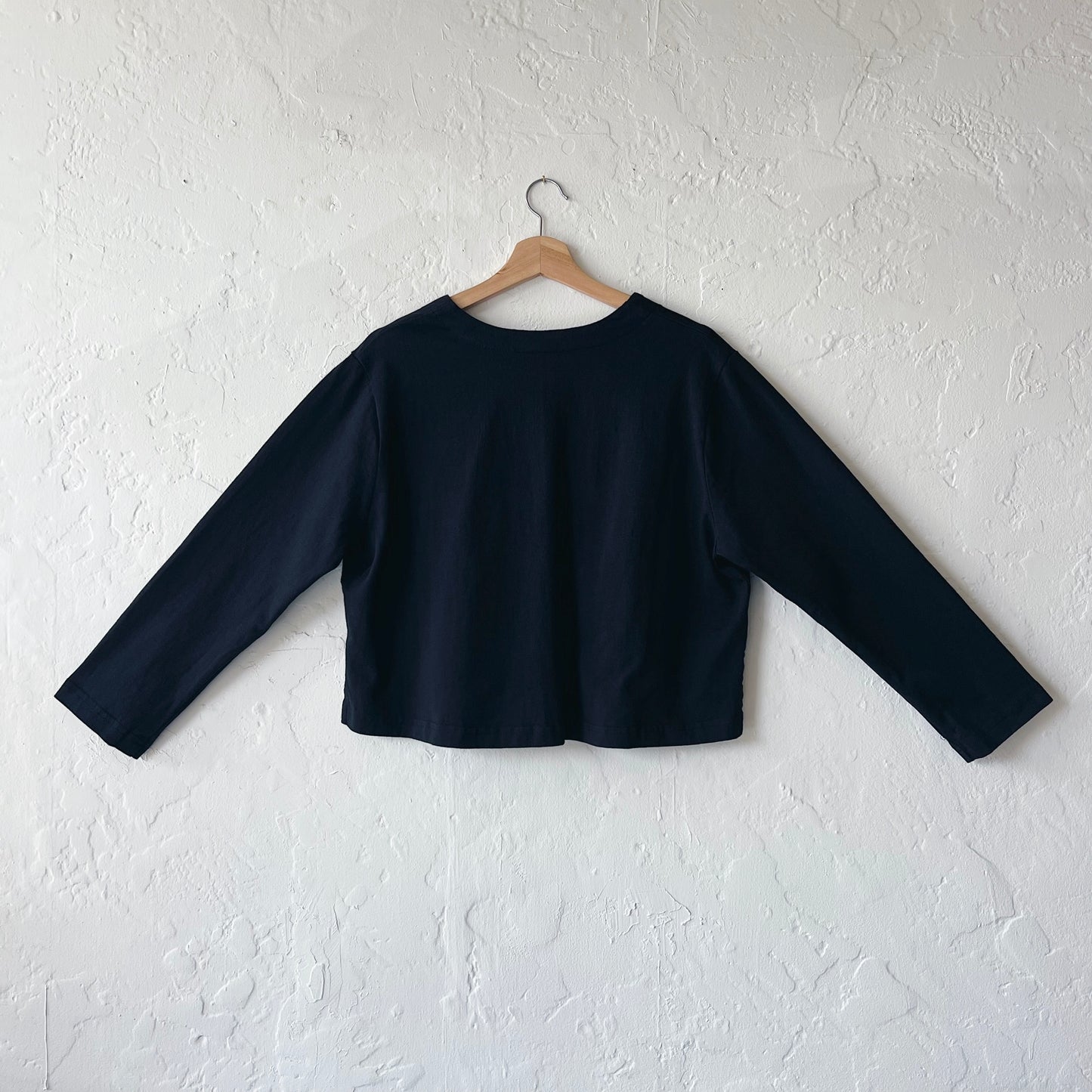 Pacific Cotton | Button Front Crop Cardigan in Black